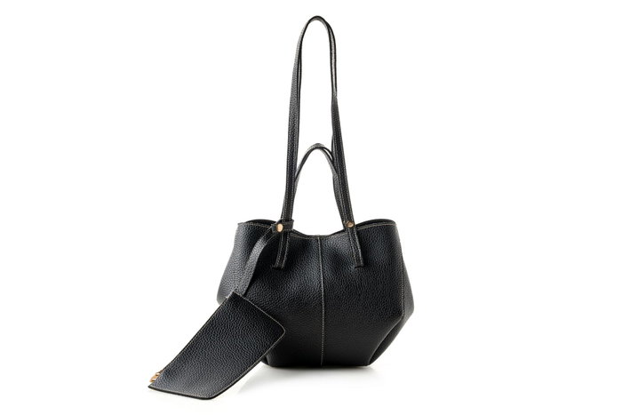 Lucky Bees Bolsa de Hombro 1274 Negro en CUERO DE POLIVINILO Elegante para Mujer